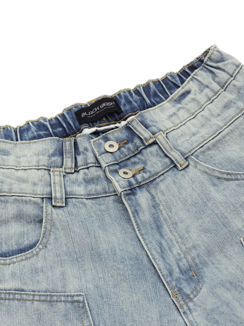 Men's Washed Wide Leg Cropped Jeans, image 7