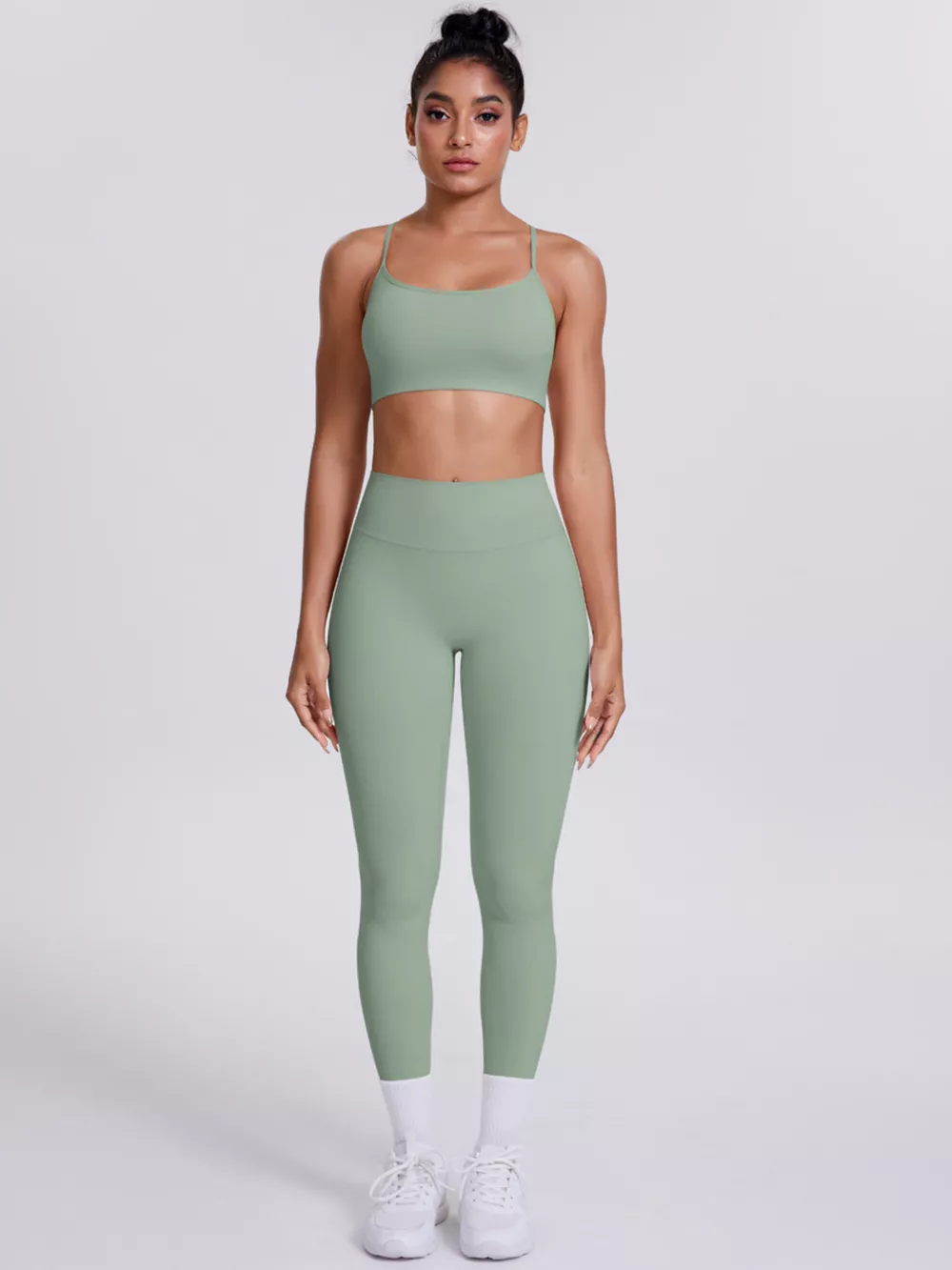Criss-Cross Back Cami and Leggings Active Set, image 2