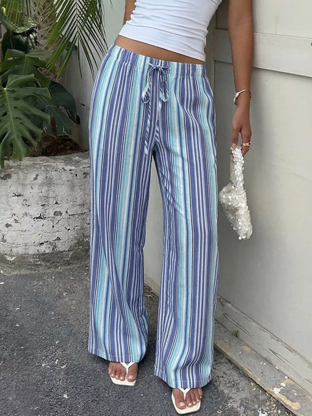 Striped Wide-Leg Pants, image 3
