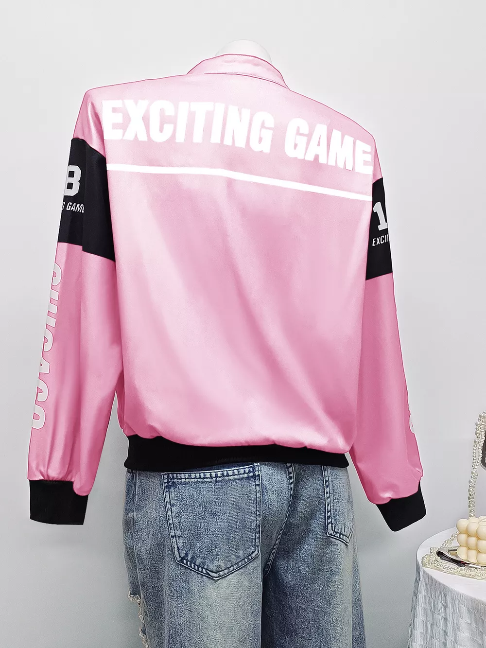 Letter Print Zip Up Jacket, image 23