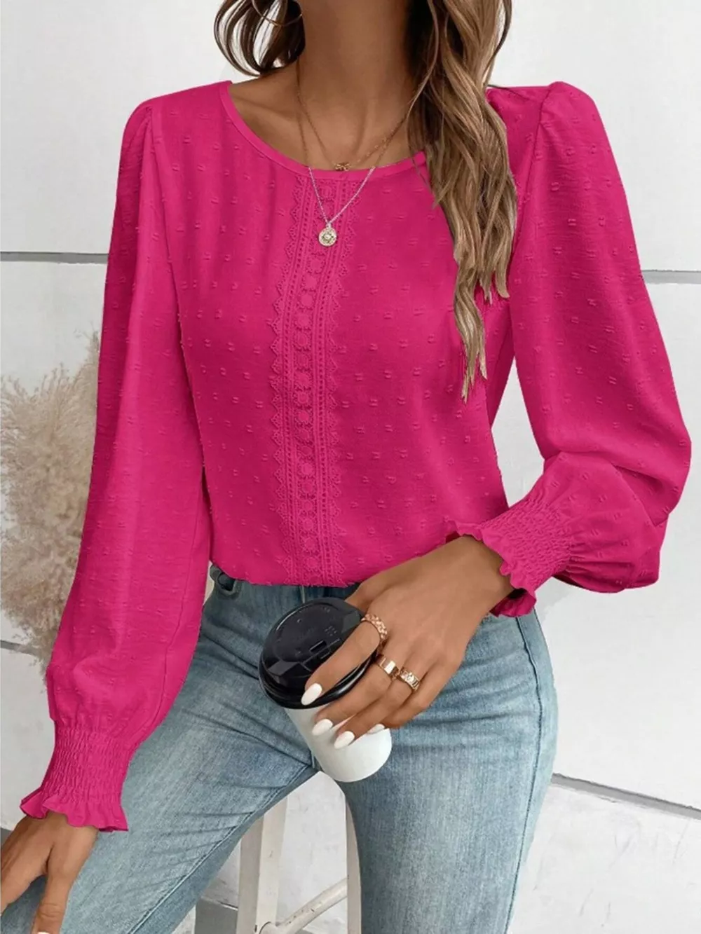 Swiss Dot Long Sleeve Blouse, image 18