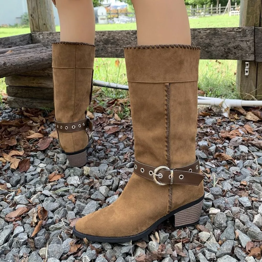 Point Toe Block Heels Boots, image 7