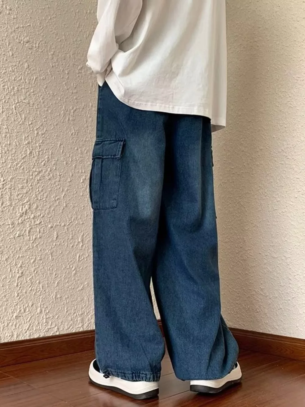 Men's Full Size Loose Fit Cargo Jeans Plus Size, image 4