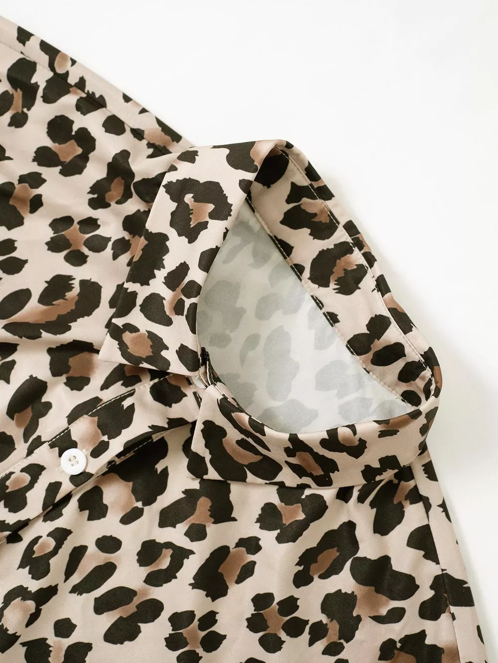 Leopard Print Button-Down Long Sleeve Shirt, image 6