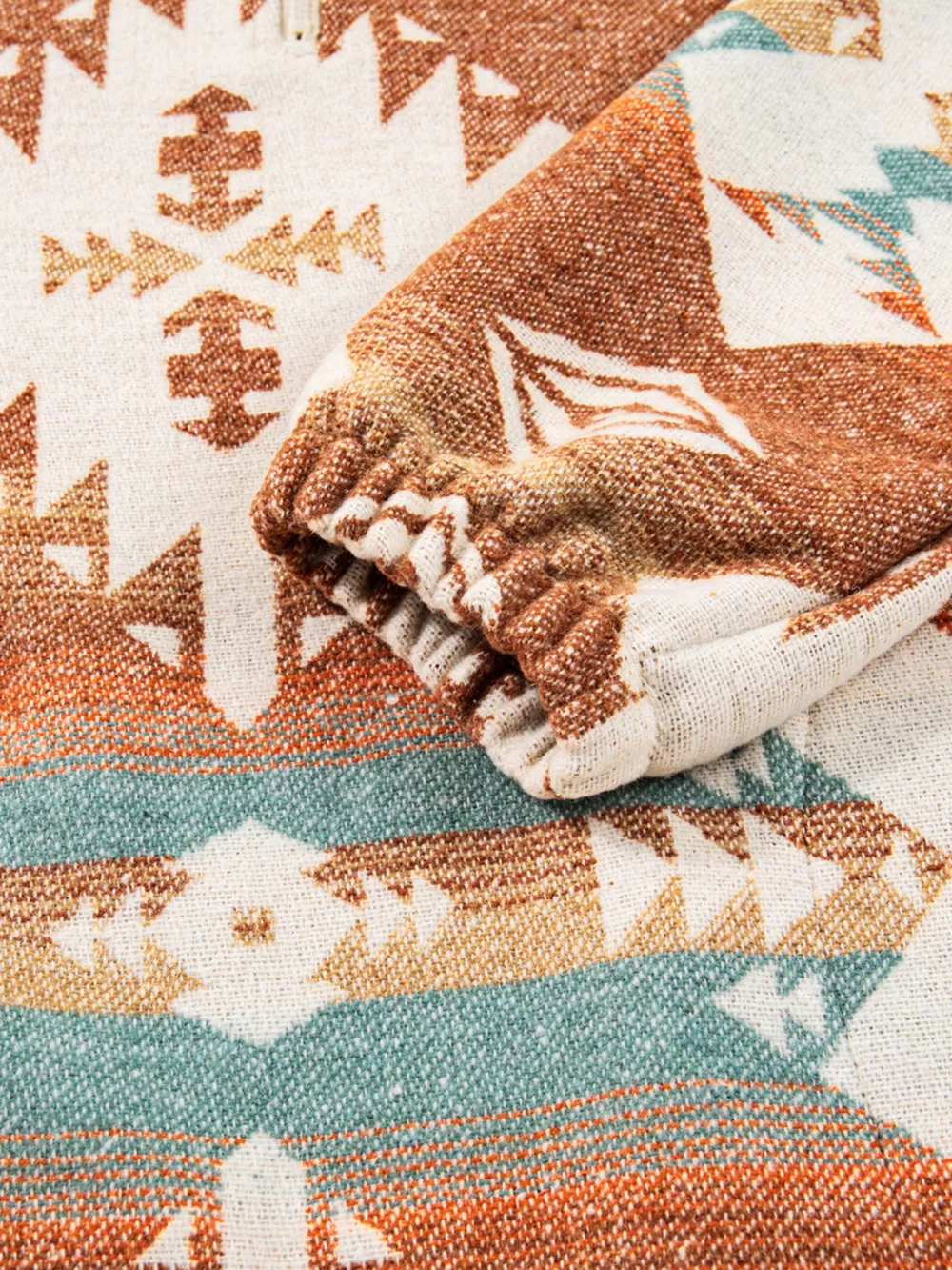 Quarter Zip Elastic Cuffs Aztec Sweatshirt, image 12