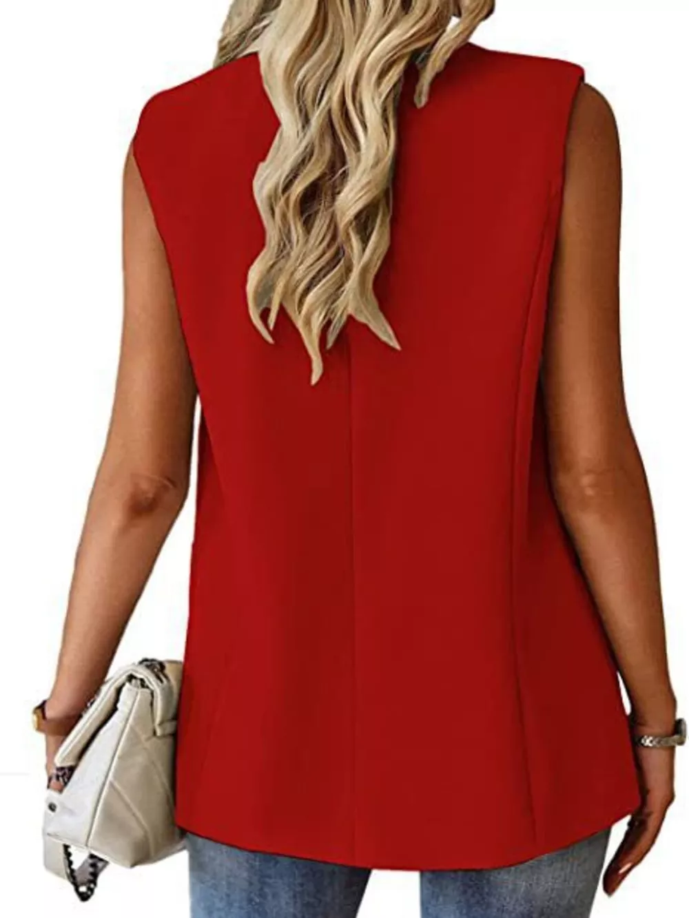 Full Size One Button Lapel Collar Vest Coat Plus Size, image 15