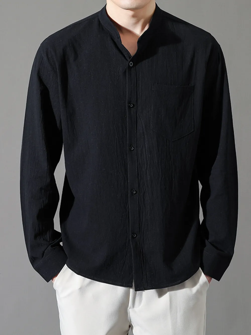 Men's Plus Size Button Up Long Sleeve Shirt, image 2