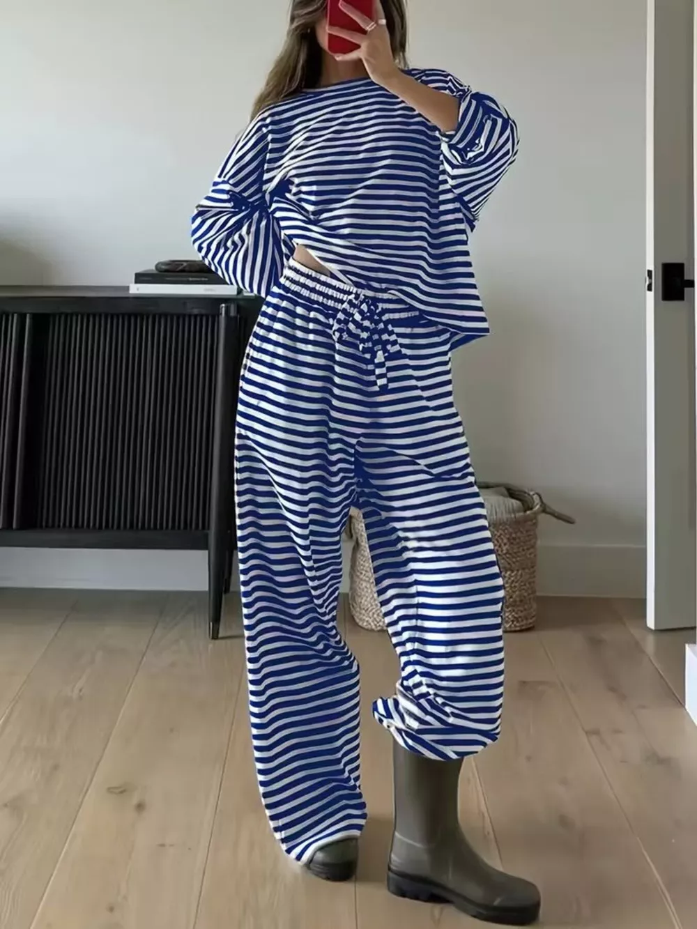 Striped Long Sleeve Top and Pants Set, image 22