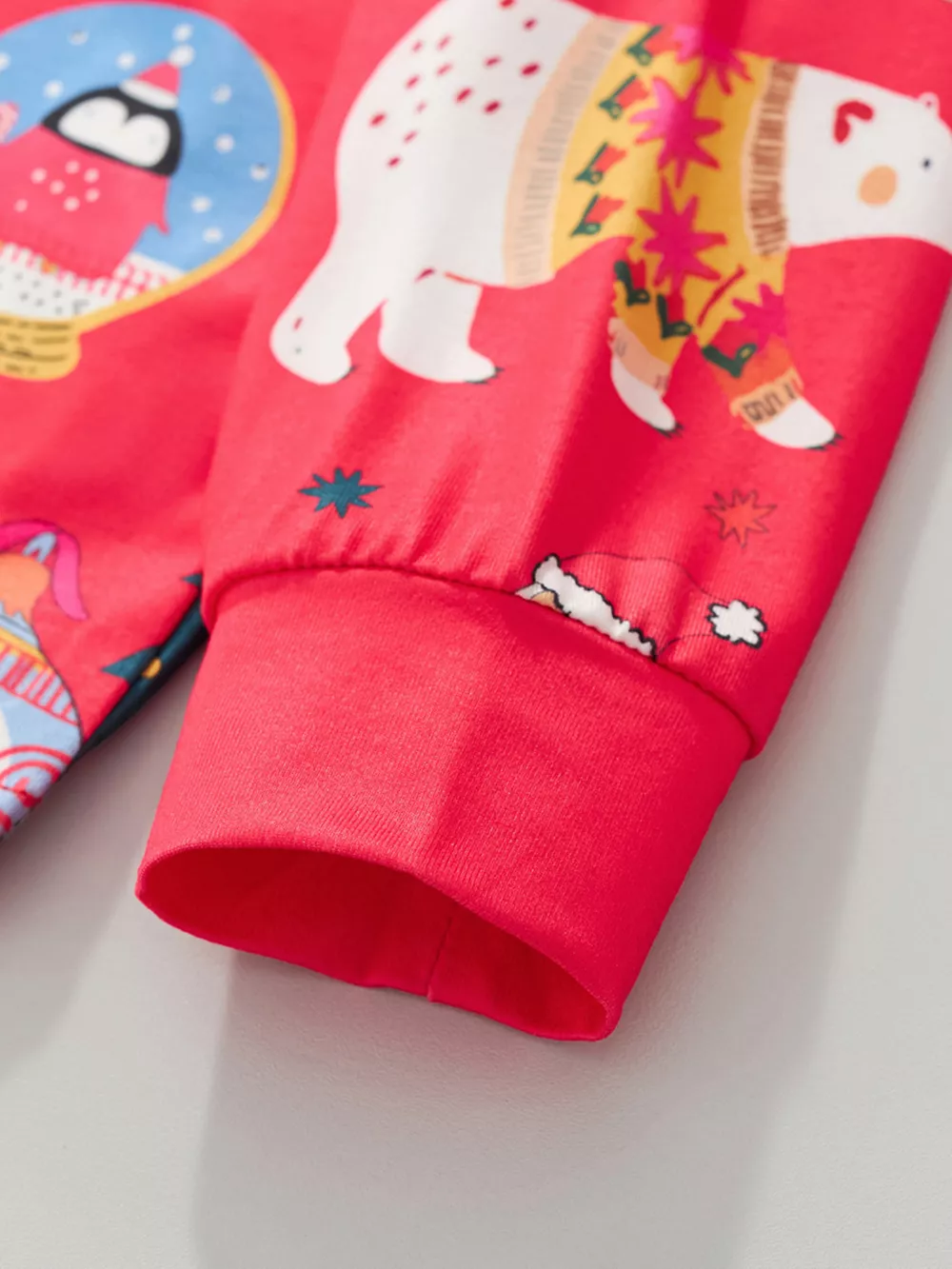 Children's Christmas Print Round Neck Top and Pants Pajama Set, image 6