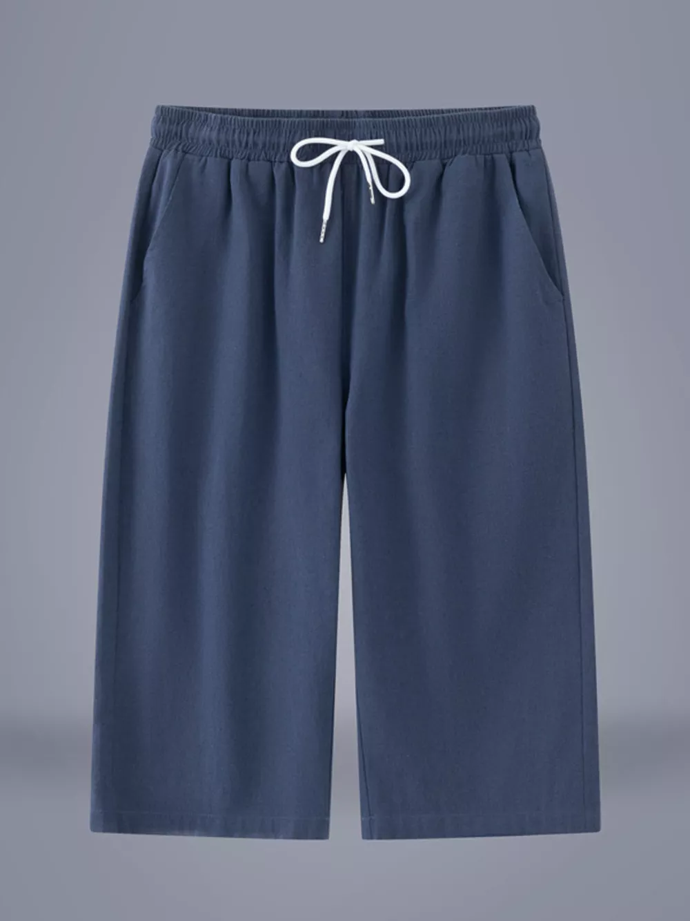 Men's Plus Size Casual Cropped Drawstring Pants, image 3