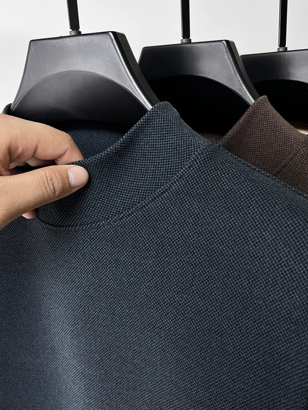 Men's Plus Size Mock Neck Long Sleeve Top, image 4