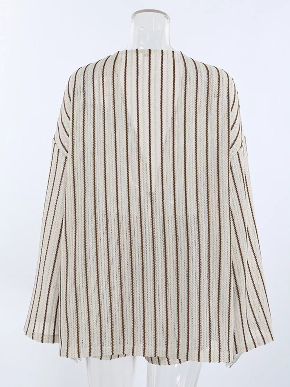 Striped Tie Front Top and Shorts Lounge Set, image 13