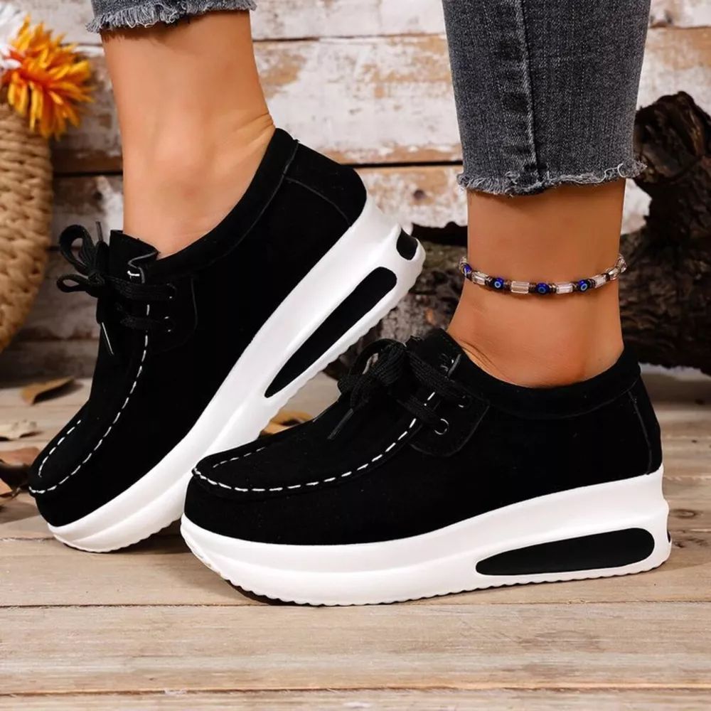 Round Toe Platform Sneakers, image 4