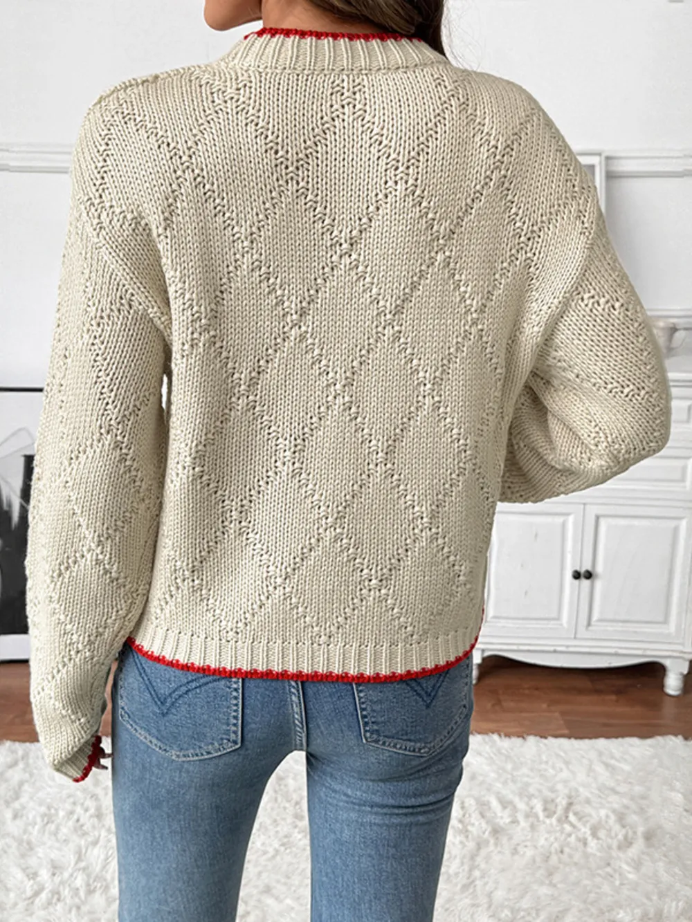 Fish Pattern Round Neck Sweater, image 10