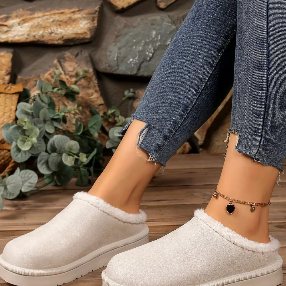Plush Lined Round Toe Slippers, image 4