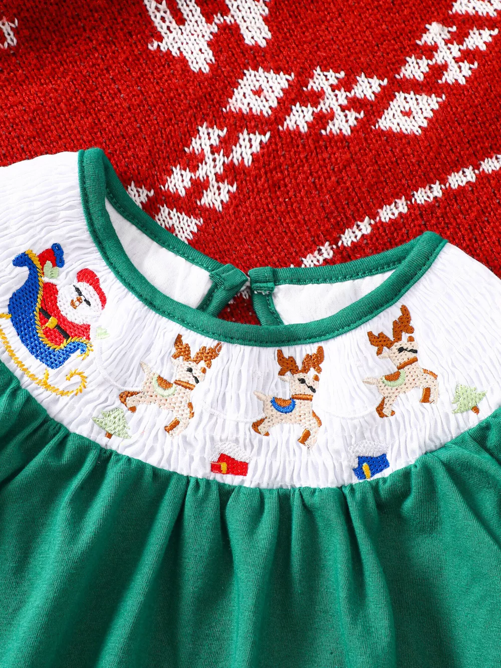 Children's Christmas Embroidered A-Line Dress, image 3