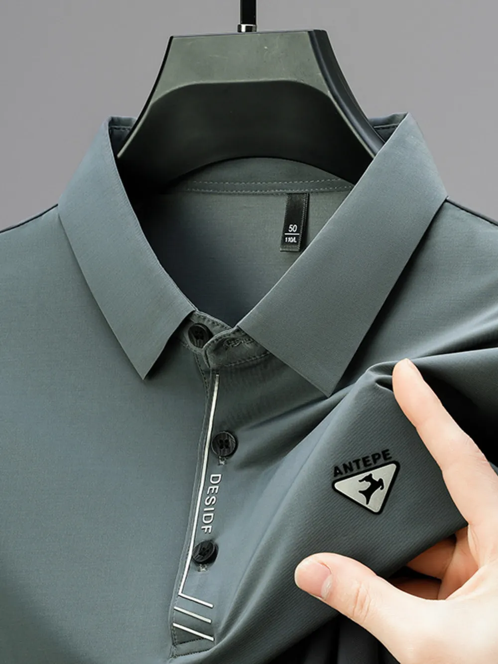 Men's Plus Size Collared Neck Short Sleeve Polo, image 10