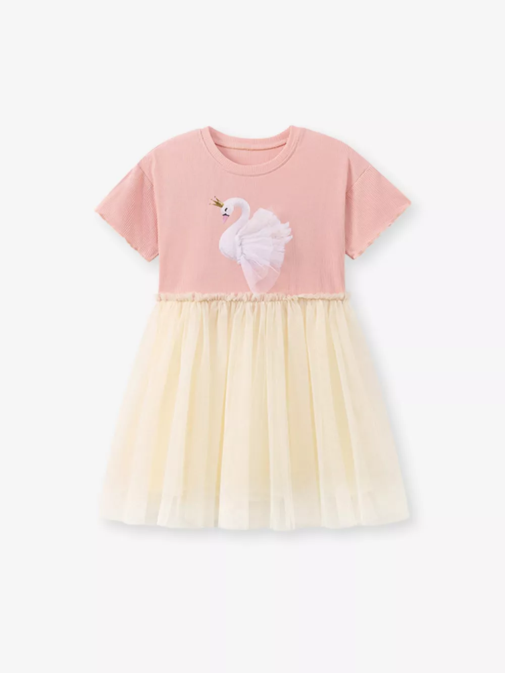 Children's Swan Short Sleeve Tulle Dress, image 4