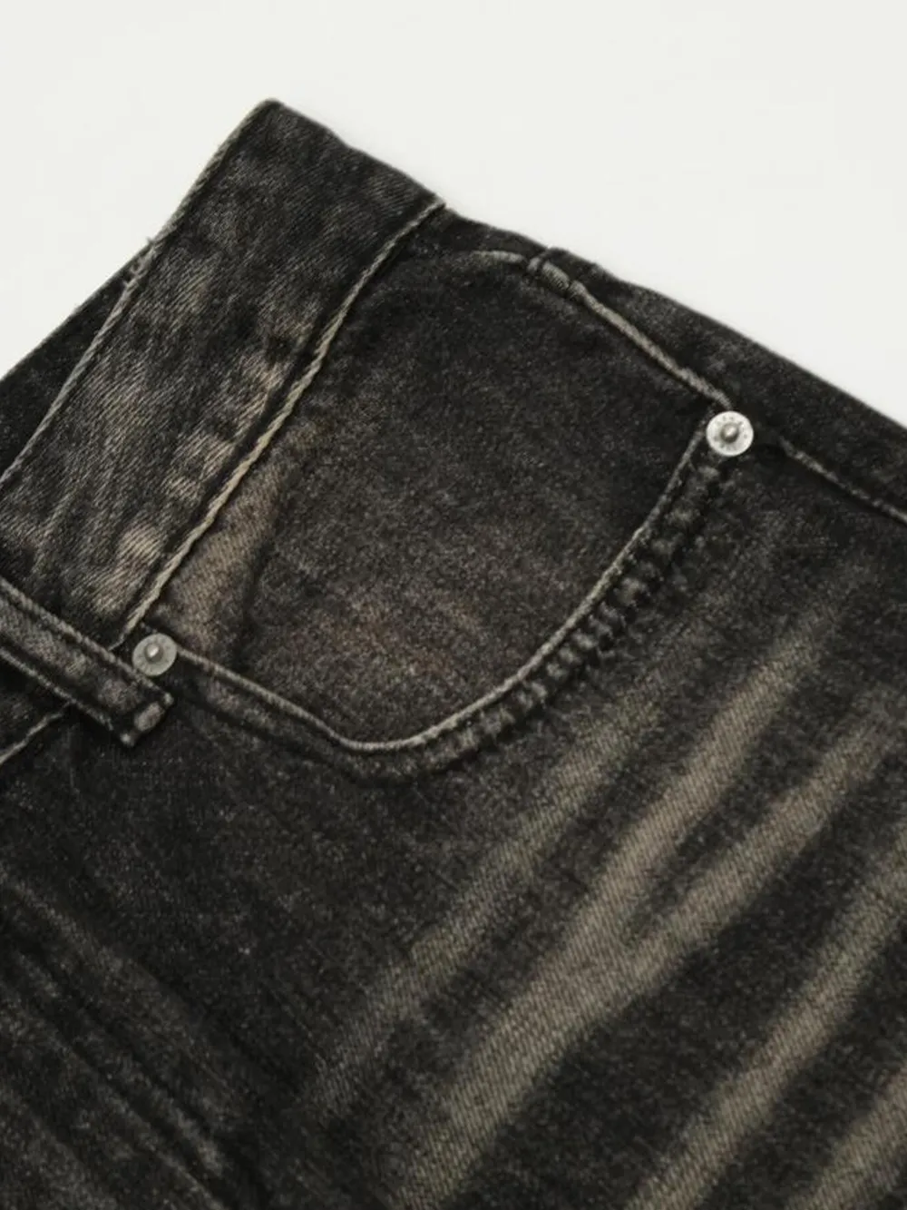 Men's Distressed Cat's Whisker Washed Bootcut Jeans, image 19