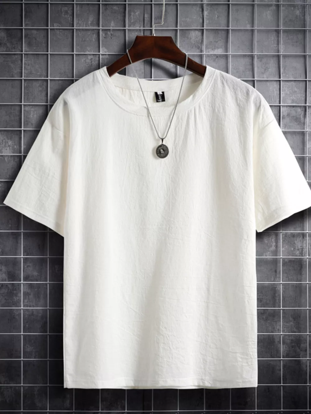 Men's Plus Size Solid Color Short Sleeve T-Shirt, image 11
