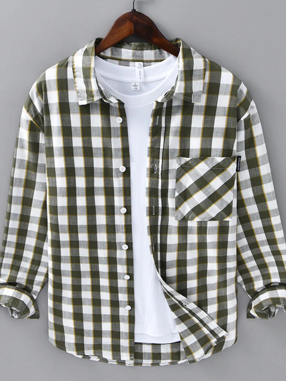 Men's Plus Size Plaid Button-Up Casual Shirt, image 2