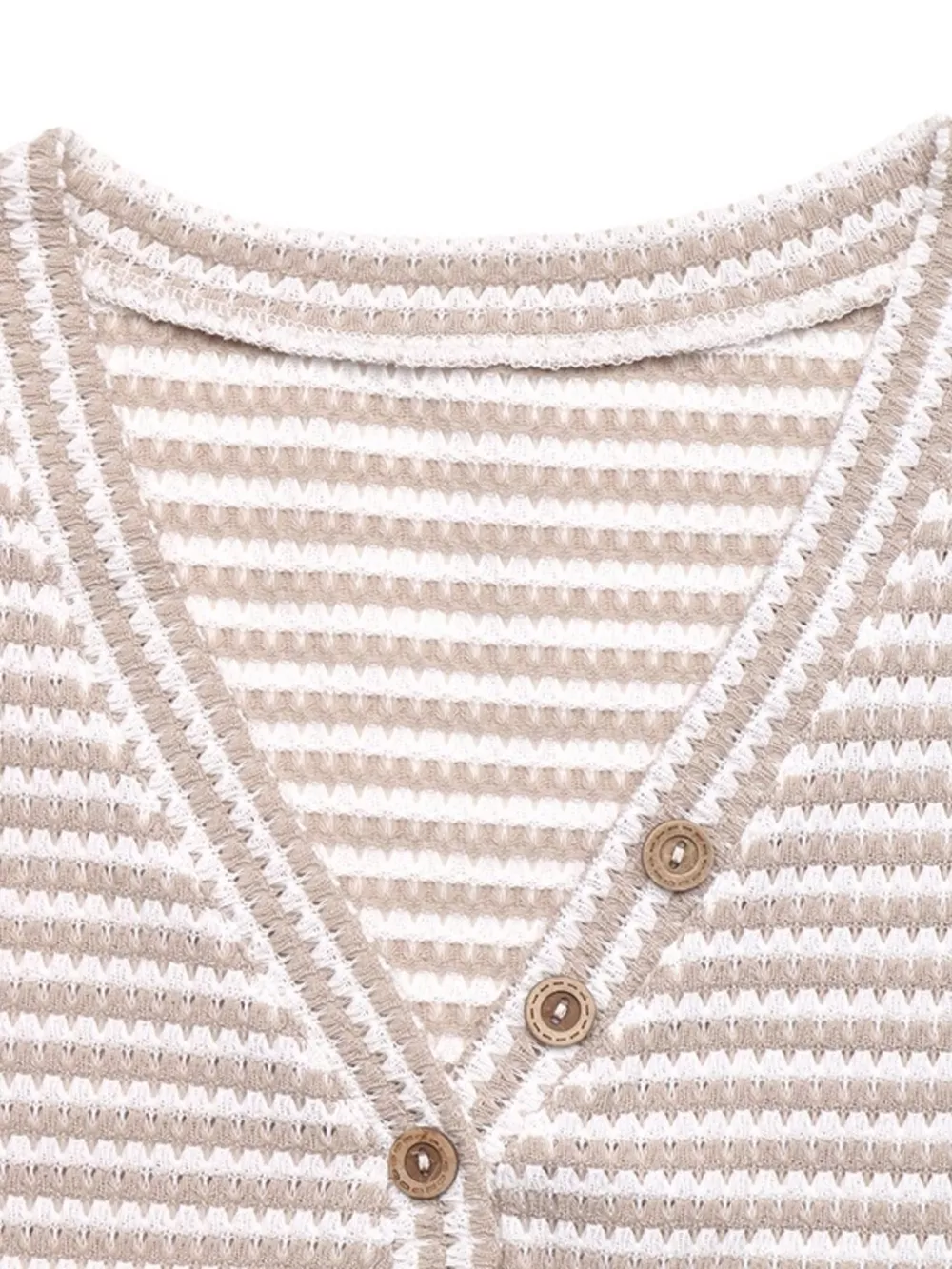 Striped V-Neck Cap Sleeve Top, image 7