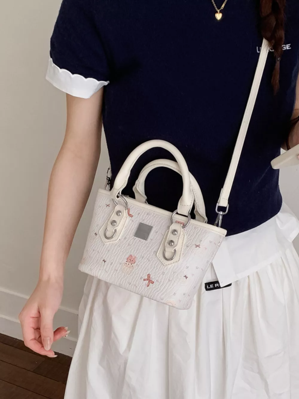 Plush Charm Patterned Crossbody Bag, image 7