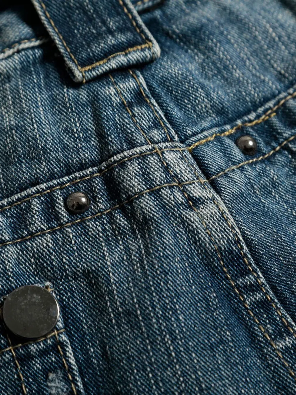 Men's Vintage Wide Leg Pearl Detail Jeans, image 12