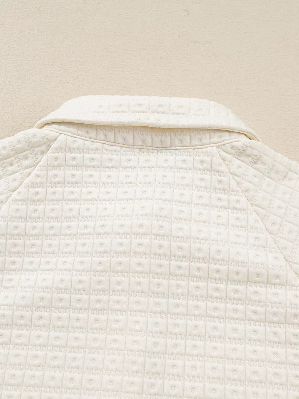 Textured Half Button Collared Sweatshirt, image 9