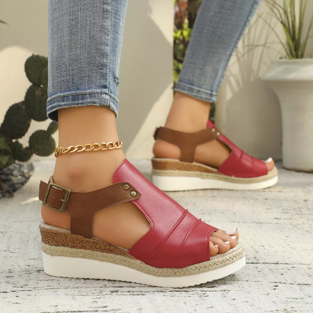 Peep Toe Wedge Sandals, image 3