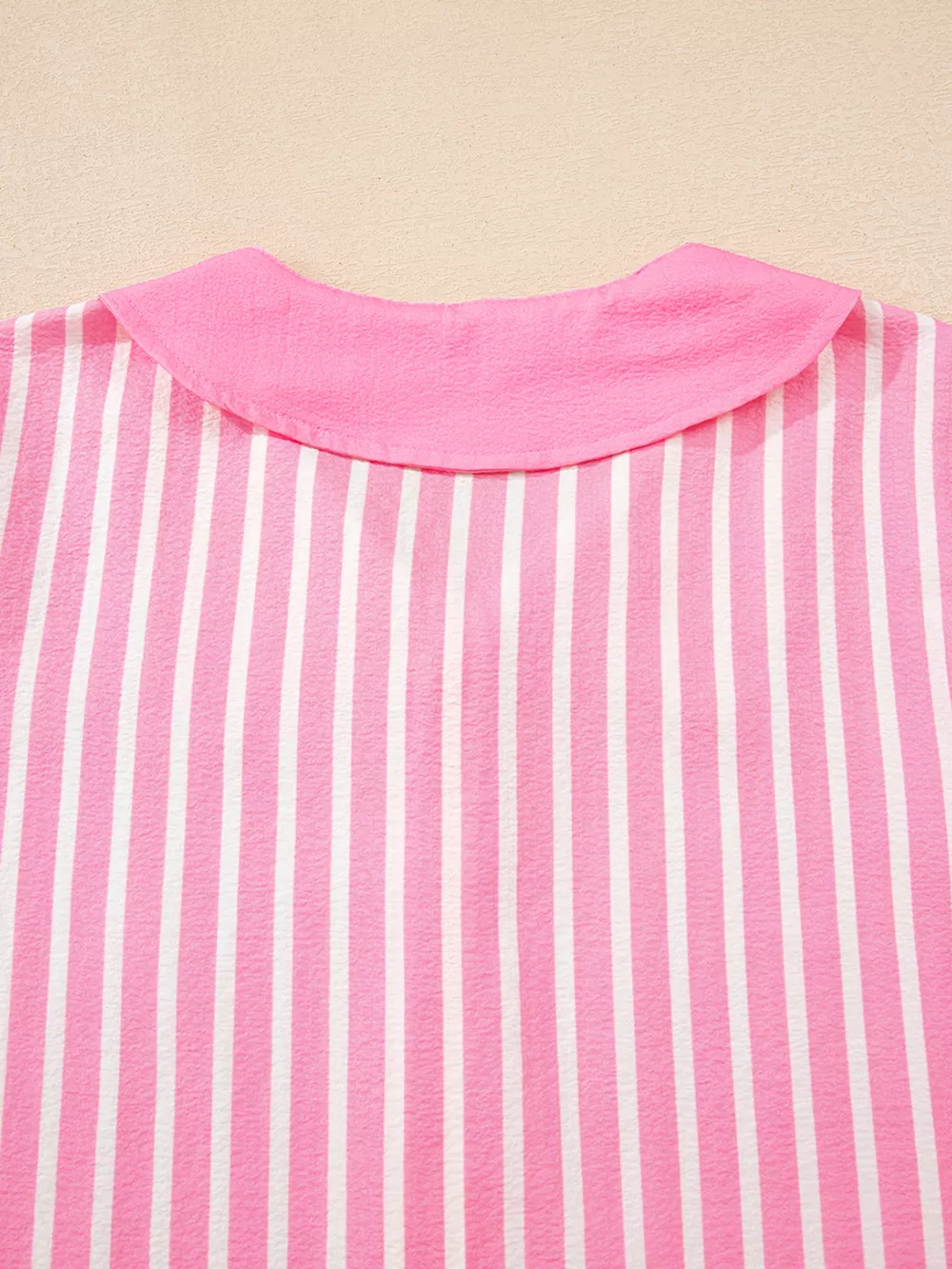 Stripe Buttoned Front Long Sleeve Top and Pants 2 Piece Sleepwear, image 16
