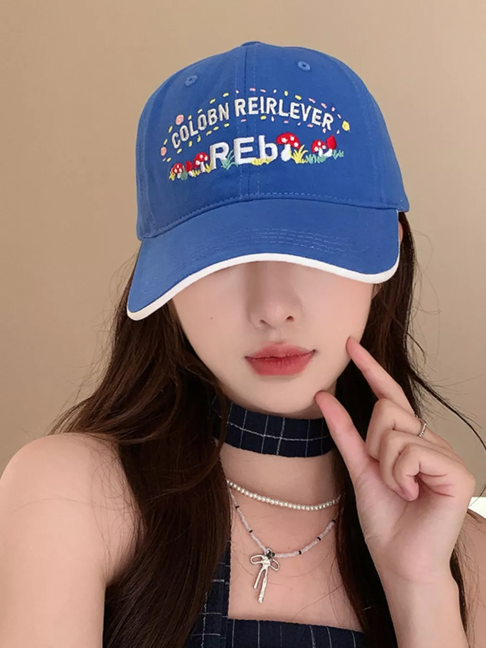 Embroidered Mushroom Baseball Cap