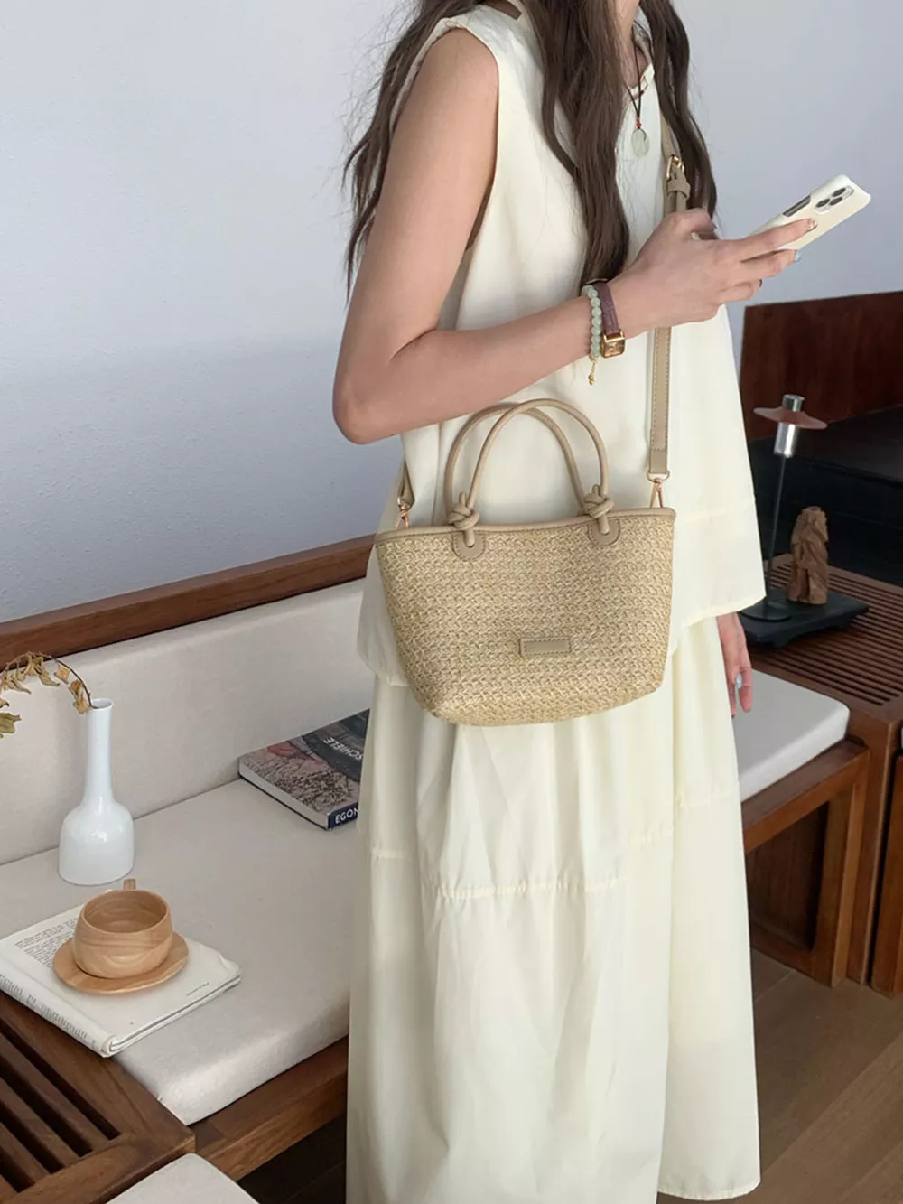 Straw Woven Crossbody Bag, image 14