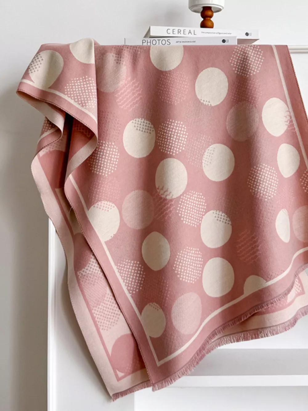 Polka Dot Raw Hem Scarf, image 4