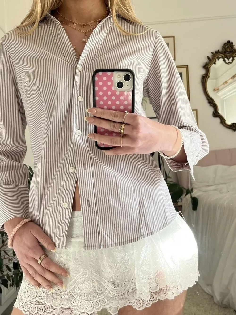 Printed Button-Down Long Sleeve Shirt, image 5