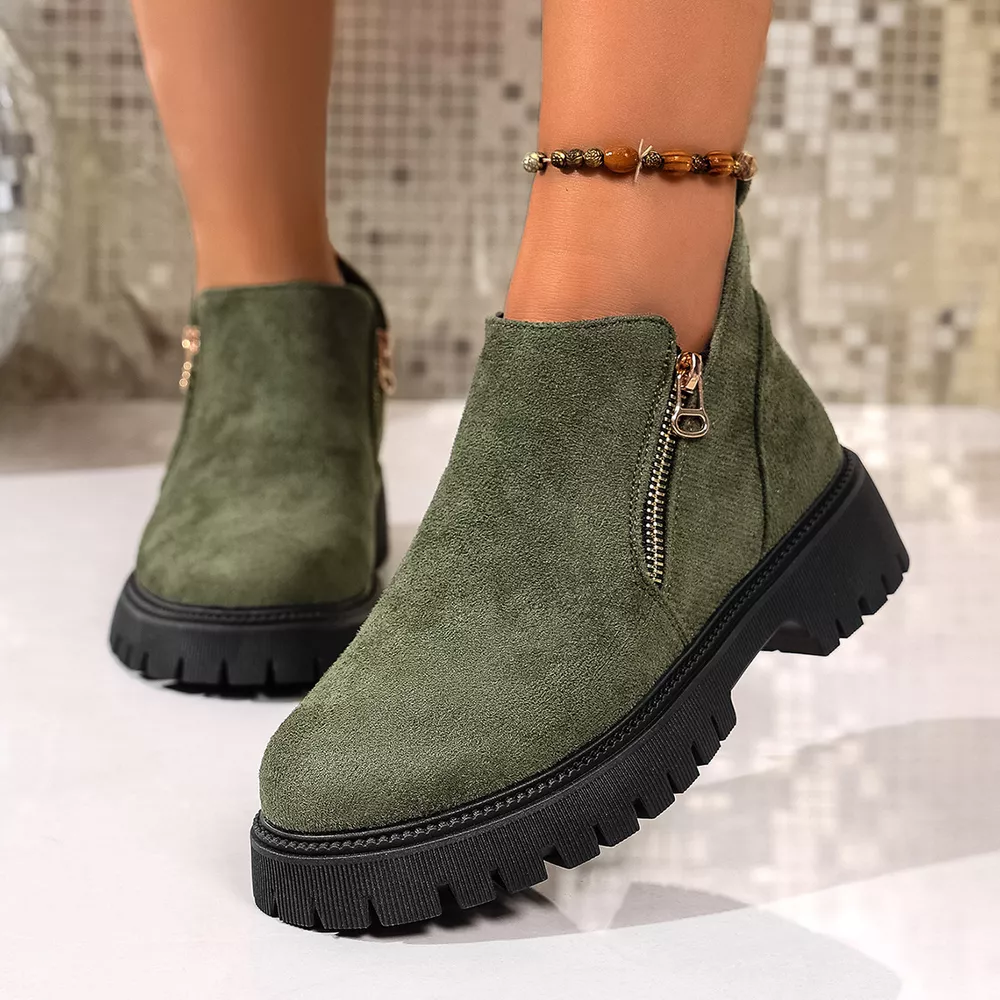 Round Toe Side Zip Ankle Boots, image 8