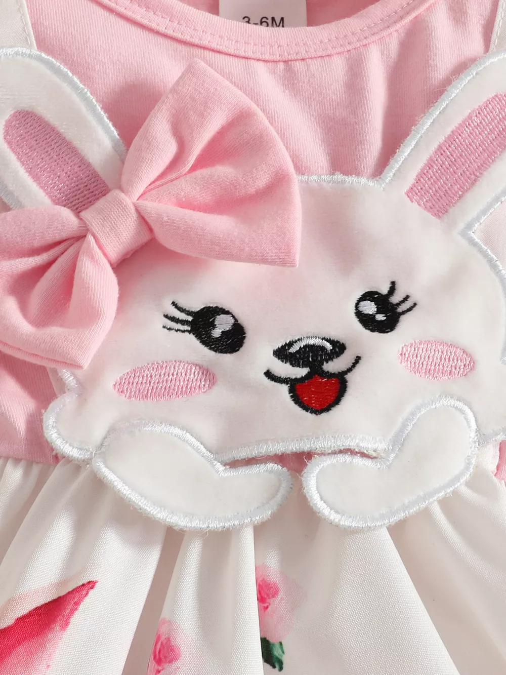 Children's Bunny Print Ruffled Dress with Headband, image 4