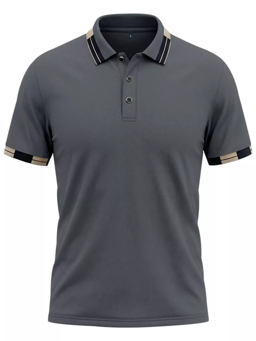 Men's Full Size Slim-Fit Contrast Trim Polo Plus Size, image 8