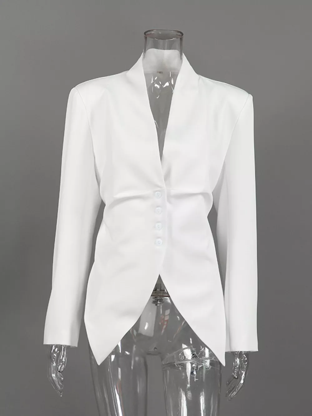 Slim-Fit Asymmetric Hem Blazer, image 6