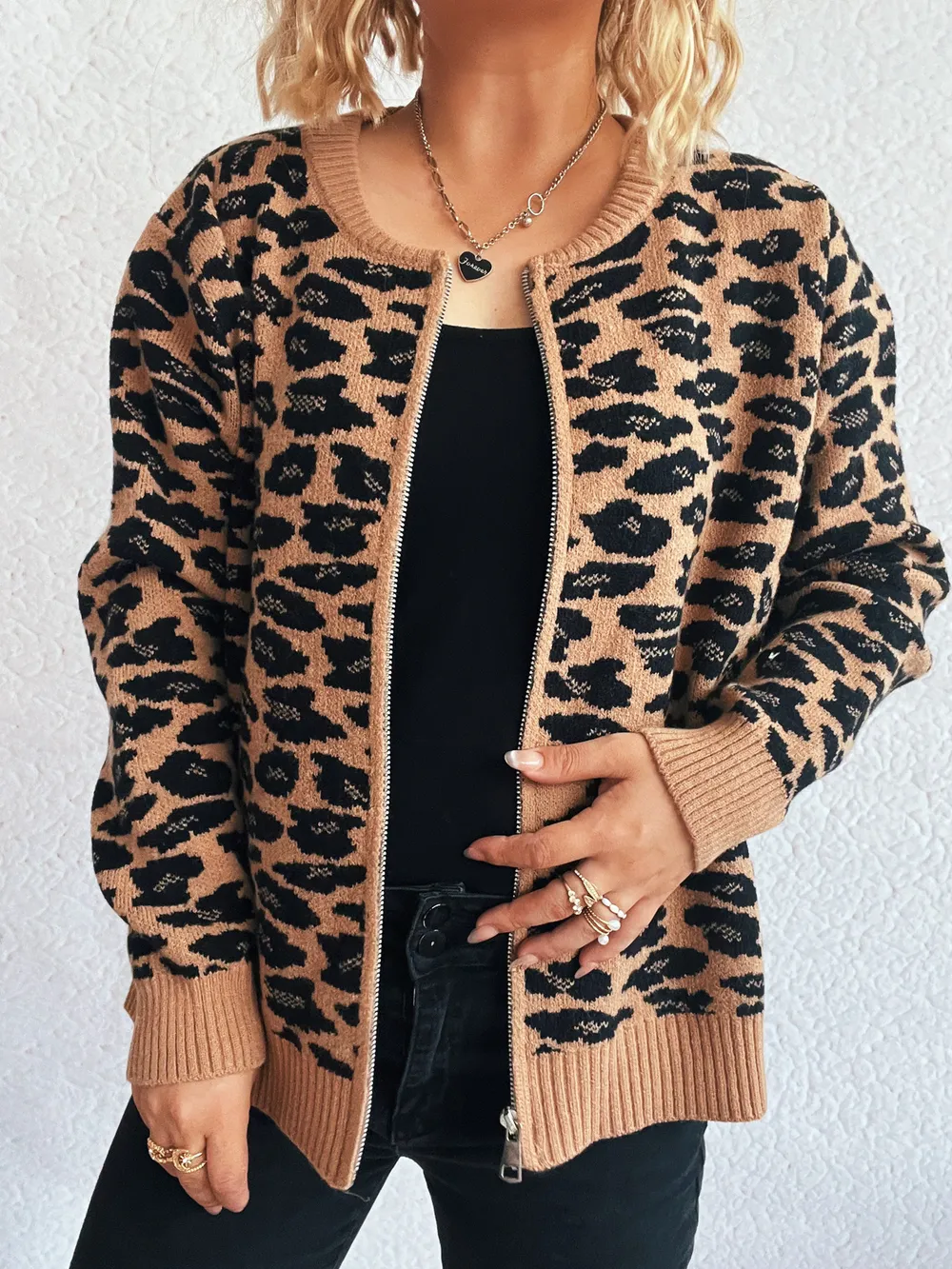 Zip Up Long Sleeve Cardigan, image 25