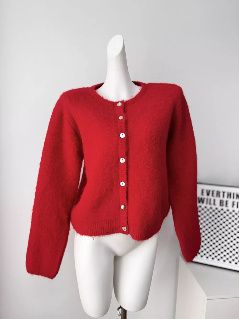 Cozy Fuzzy Button-Down Cropped Cardigan, image 15