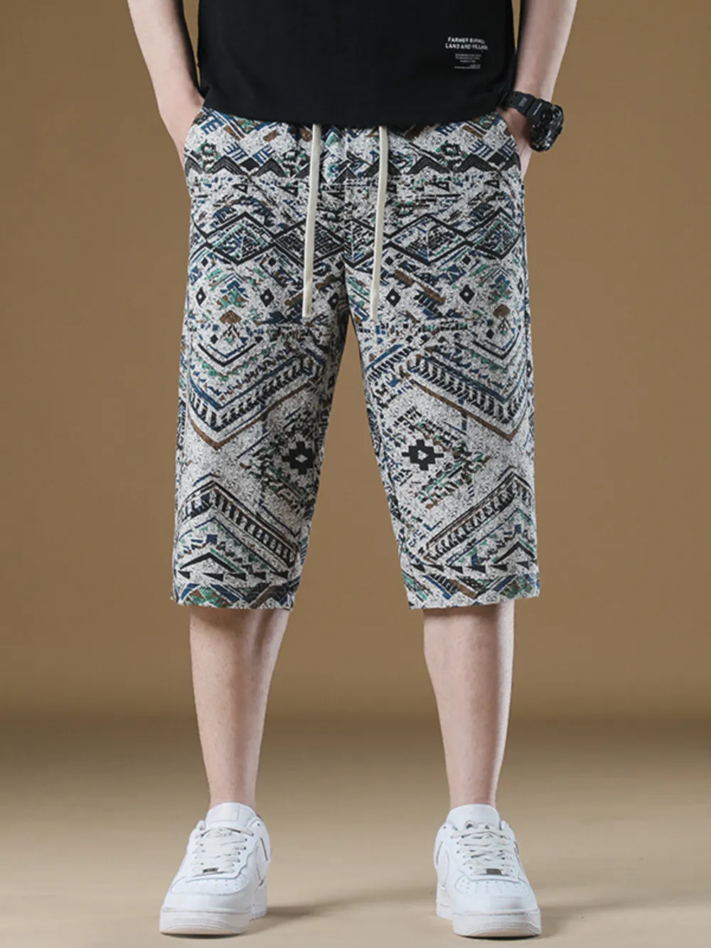 Men's Plus Size Printed Loose Fit Shorts