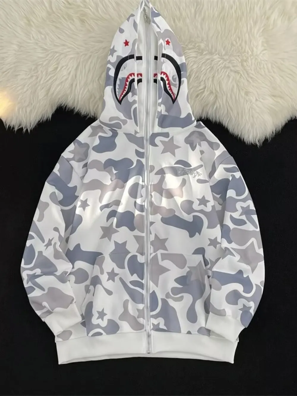 Men's Camo Print Zip-Up Hoodie, image 2