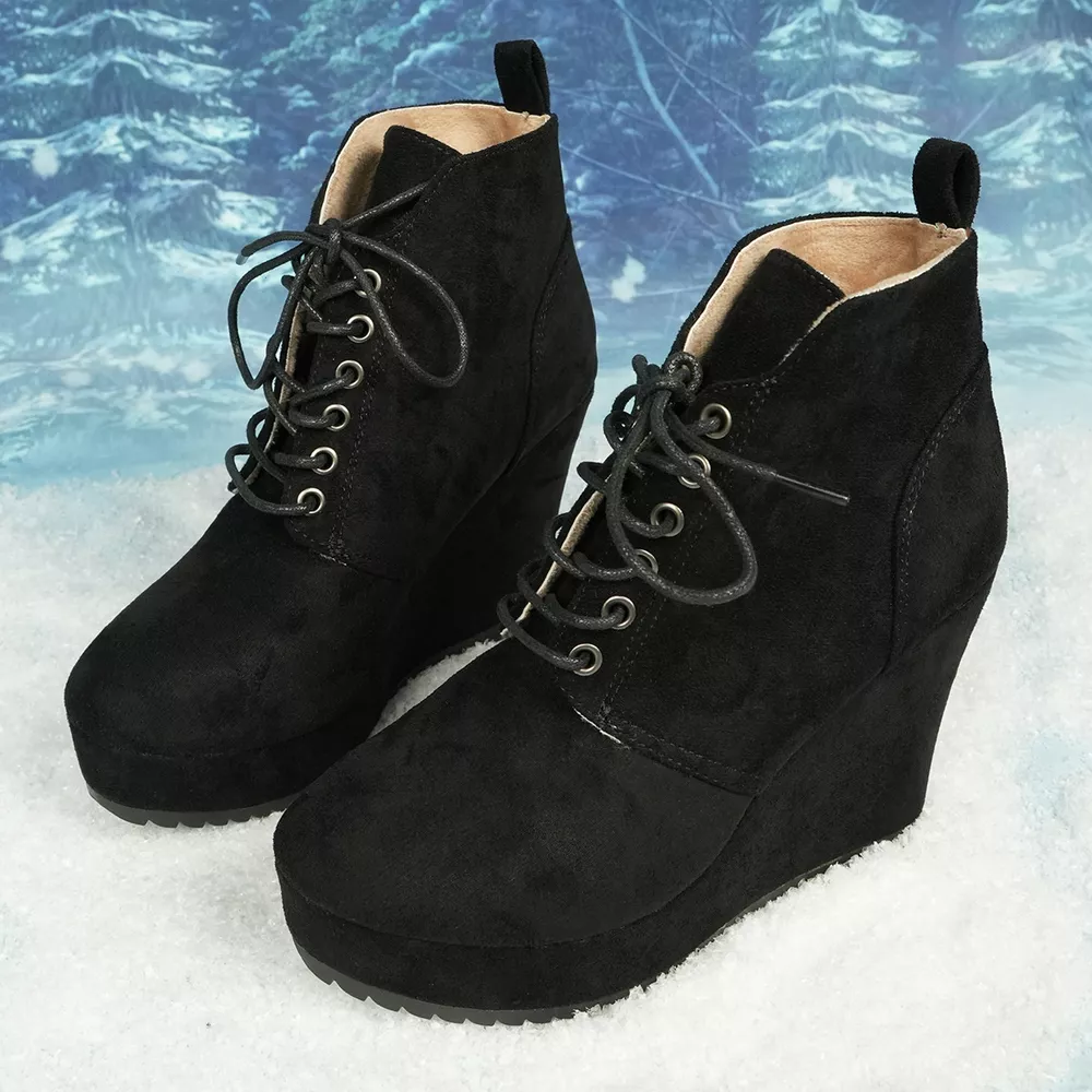 Lace-Up Wedge Ankle Boots, image 7