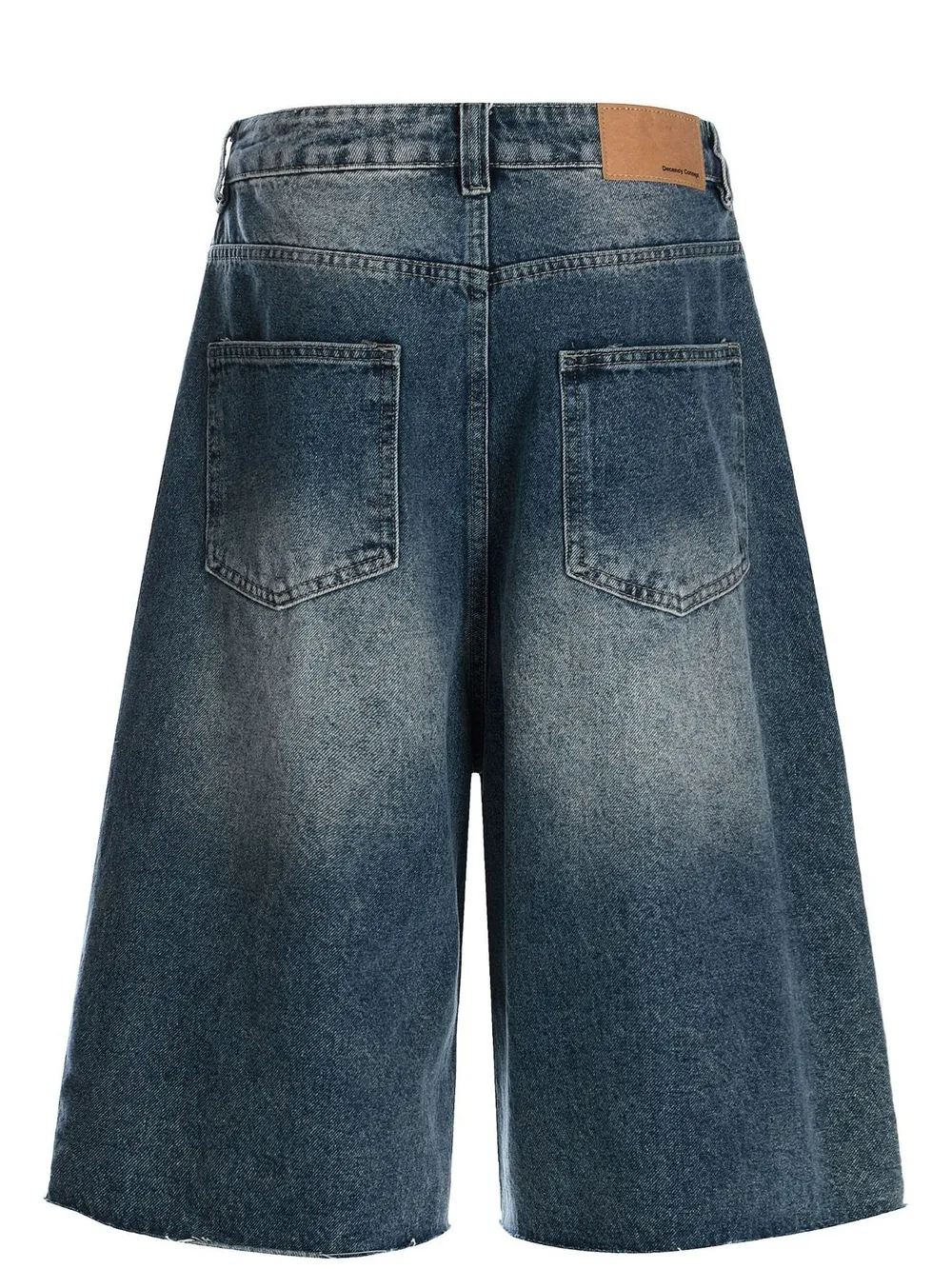 Men's Pearl Embellished Wide Leg Denim Shorts, image 3