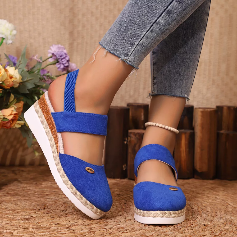 Espadrille Wedge Sandals with Ankle Strap, image 7