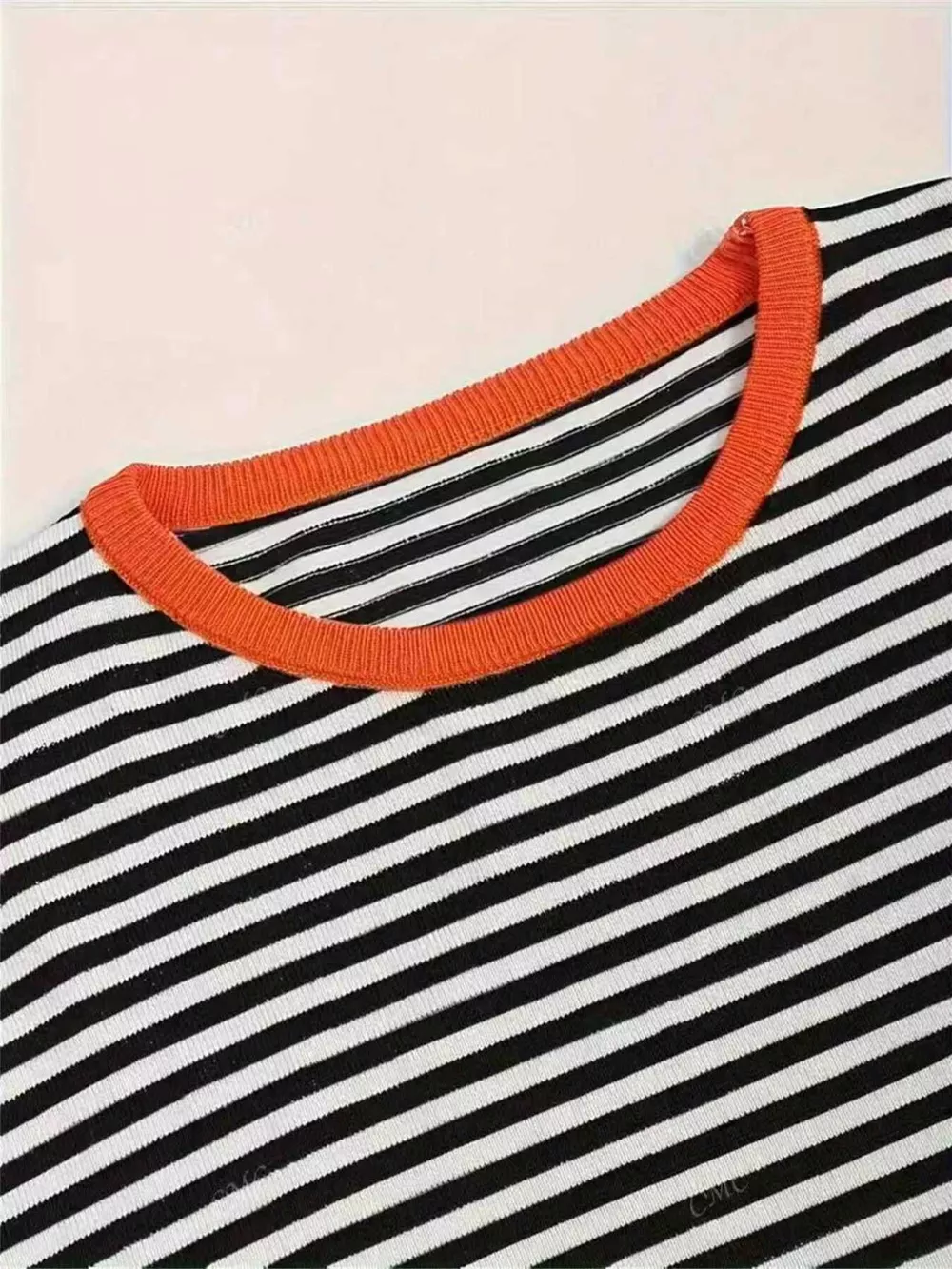 Plus Size Contrast Striped Long Sleeve Sweater, image 7