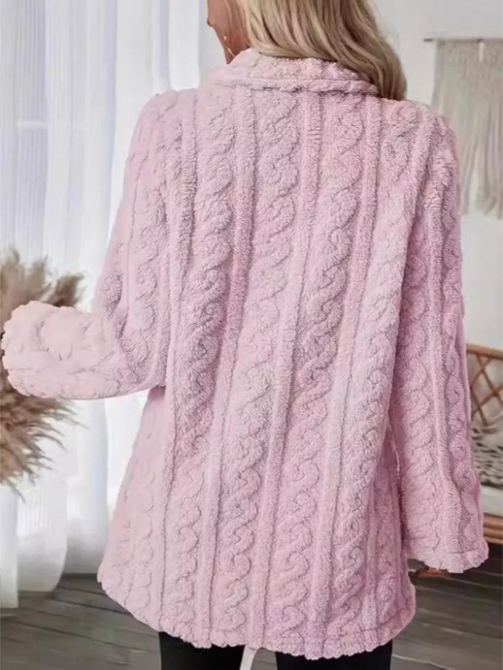 Cozy Faux Shearling Double-Breasted Outerwear, image 25