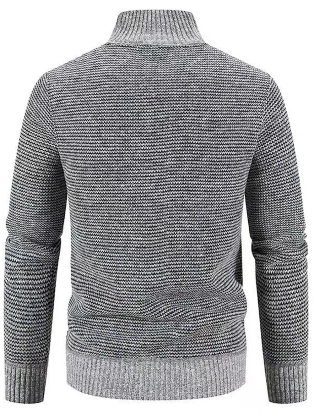 Men's Plus Size Ribbed Hem Zip Up Cardigan, image 4