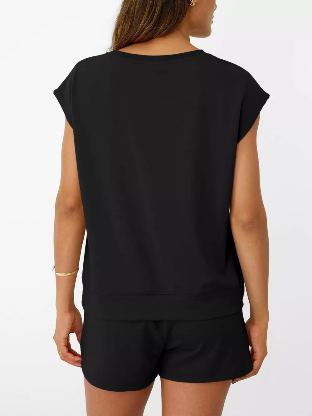 Round Neck Cap Sleeve Top and Shorts Set, image 10